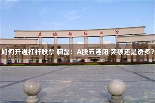 如何开通杠杆股票 鞠磊：A股五连阳 突破还是诱多？