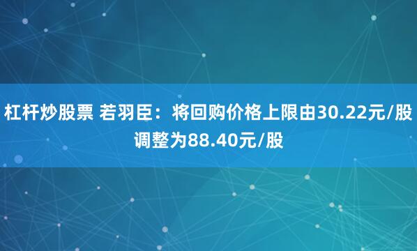 杠杆炒股票 若羽臣：将回购价格上限由30.22元/股调整为88.40元/股