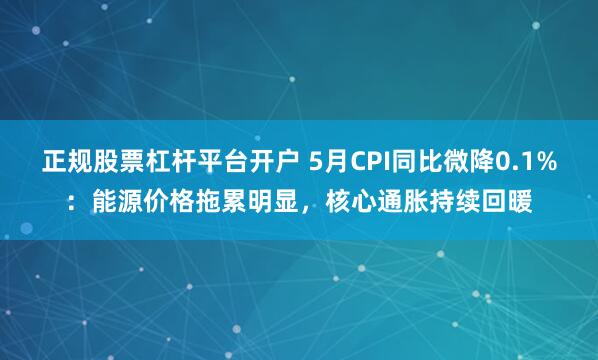 正规股票杠杆平台开户 5月CPI同比微降0.1%：能源价格拖累明显，核心通胀持续回暖
