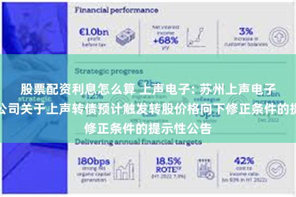 股票配资利息怎么算 上声电子: 苏州上声电子股份有限公司关于上声转债预计触发转股价格向下修正条件的提示性公告