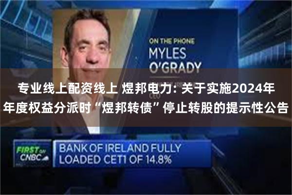 专业线上配资线上 煜邦电力: 关于实施2024年年度权益分派时“煜邦转债”停止转股的提示性公告