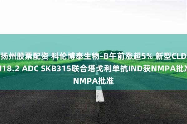 扬州股票配资 科伦博泰生物-B午前涨超5% 新型CLDN18.2 ADC SKB315联合塔戈利单抗IND获NMPA批准