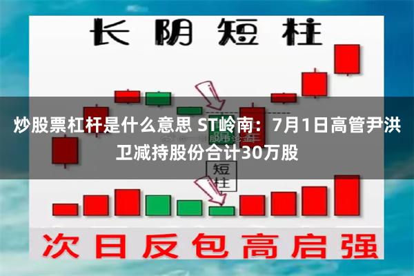 炒股票杠杆是什么意思 ST岭南：7月1日高管尹洪卫减持股份合计30万股