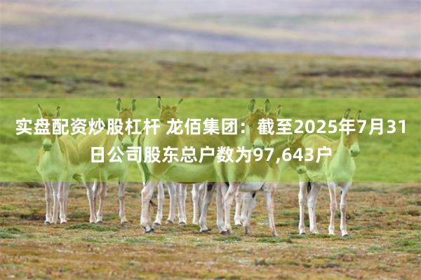 实盘配资炒股杠杆 龙佰集团：截至2025年7月31日公司股东总户数为97,643户